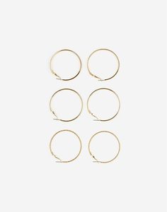 Золотистые серьги-кольца 3 пары Gloria Jeans