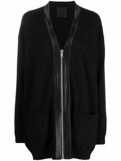 Givenchy кардиган на молнии с шелковой вставкой
