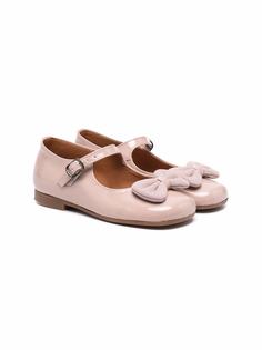 CLARYS bow-detail leather ballerina shoes