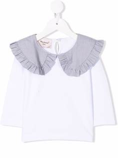 Mariuccia Milano Kids contrast-collar long-sleeve top