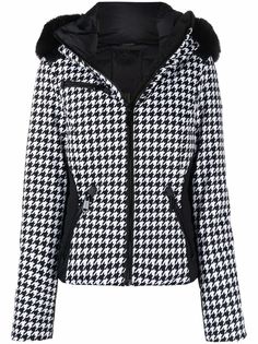 Goldbergh пуховик в ломаную клетку с капюшоном