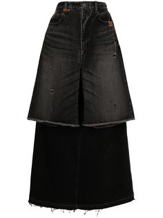 Maison Mihara Yasuhiro многослойная джинсовая юбка Miharayasuhiro Modified