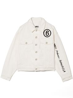 MM6 Maison Margiela Kids джинсовая куртка с вышитым логотипом