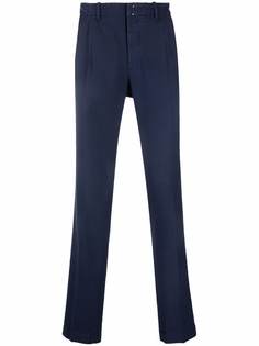 Incotex шерстяные брюки кроя слим со складками