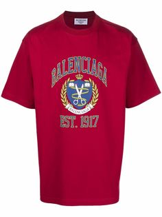 Balenciaga футболка оверсайз College с логотипом
