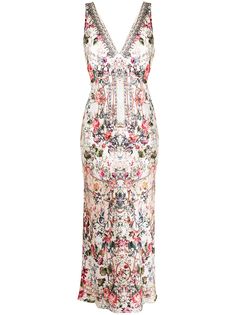 Camilla платье с V-образным вырезом и графичным принтом