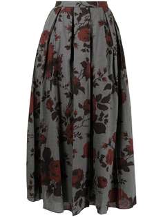 Erdem юбка Sadie с цветочным принтом и складками