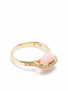 Pamela Love кольцо Saturn из желтого золота с бриллиантом и опалом