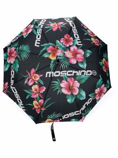 Moschino зонт с цветочным принтом и логотипом