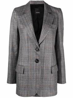 Pinko блейзер в клетку с эффектом металлик