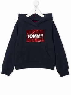 Tommy Hilfiger Junior худи с логотипом из пайеток