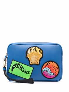 Versace клатч с нашивкой-логотипом