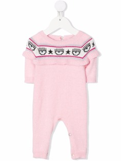 Chiara Ferragni Kids ромпер вязки интарсия с окантовкой в рубчик