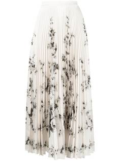 Erdem плиссированная юбка Nesrine с цветочным принтом