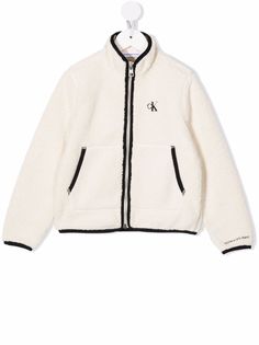 Calvin Klein Kids куртка из шерпы с логотипом