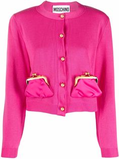 Moschino шерстяной кардиган с карманами