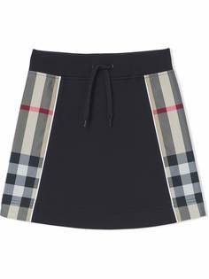Burberry Kids юбка с клетчатой вставкой