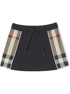 Burberry Kids юбка с клетчатой вставкой