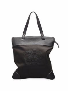 Burberry Pre-Owned сумка-тоут из канваса с вышитым логотипом