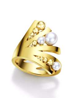 TASAKI кольцо M/G Tasaki Grain из желтого золота с жемчугом