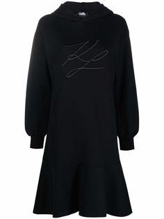 Karl Lagerfeld платье-толстовка с капюшоном и баской