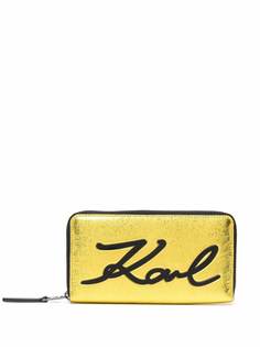 Karl Lagerfeld кошелек K/Signature с эффектом металлик