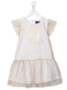 Aigner Kids платье с тюлем и логотипом