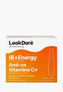 Сыворотка для лица LookDore концентрированная в ампулах моментального восстановления с витамином С IB+ENERGY AMPOULES ANTI-OX VITAMIN C+ , 10 x 2 мл
