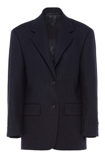 Темно-синий жакет в полоску Prada