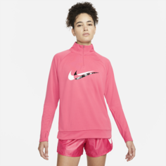 Женский беговой свитшот с молнией 1/4 Nike Dri-FIT Swoosh Run - Розовый
