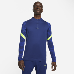 Мужская футболка для футбольного тренинга с молнией 1/4 Nike Dri-FIT Strike - Синий