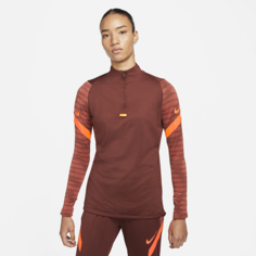 Женская футболка для футбольного тренинга с молнией 1/4 Nike Dri-FIT Strike - Коричневый