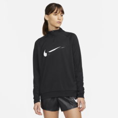 Женский беговой свитшот с молнией 1/4 Nike Dri-FIT Swoosh Run - Черный