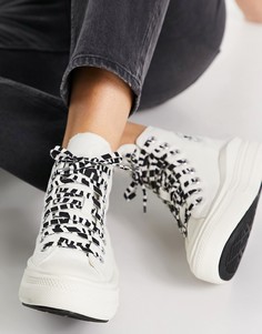 Белые кроссовки со шнурками с зебровым принтом Converse Chuck Taylor Move-Черный цвет