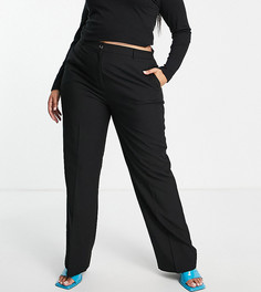 Черные узкие брюки прямого кроя ASOS DESIGN Curve – Выбирай и Комбинируй-Черный цвет