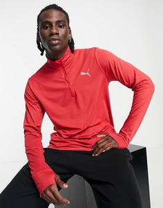 Красный топ с молнией длиной 1/4 Puma Run Favourite