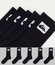 Набор из 5 пар черных носков с логотипом Quiksilver-Черный цвет