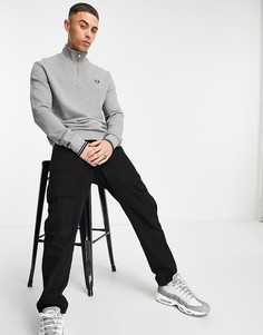 Серый свитшот с короткой молнией Fred Perry