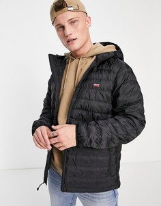 Черный пуховик с маленьким логотипом Levis-Черный цвет