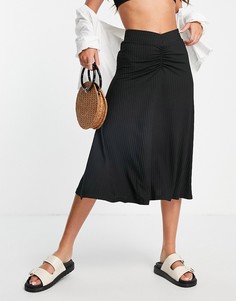 Черная юбка миди с ремешком на талии Unique21-Черный цвет