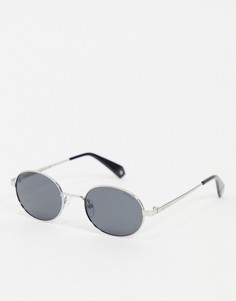 Солнцезащитные очки с миниатюрной круглой оправой в стиле унисекс Polaroid-Черный цвет