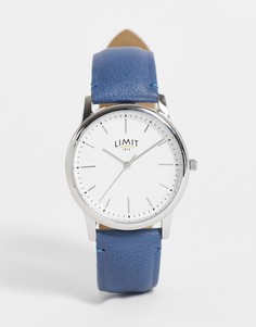 Мужские часы в стиле унисекс с синим ремешком из искусственной кожи и белым циферблатом Limit-Серый