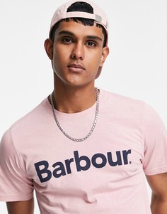 Светло-розовая футболка с большим логотипом Barbour Ardfern-Розовый цвет