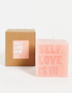 Розовая маленькая свеча с надписью "Self Love" Typo-Розовый цвет