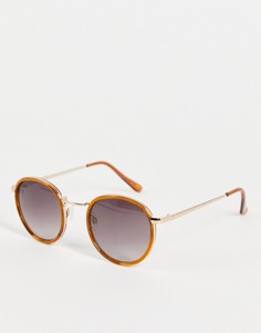 Женские круглые солнцезащитные очки в коричневой оправе Jeepers Peepers-Коричневый цвет