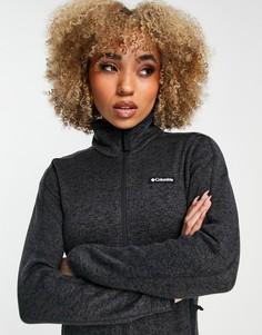 Флисовый джемпер черного цвета на сквозной молнии Columbia Sweater Weather-Черный цвет