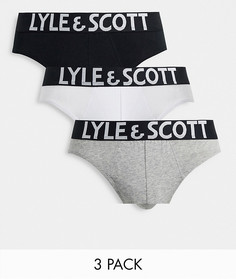 Комплект из 3 трусов черного, белого и серого цветов Lyle & Scott Bodywear Ryder-Разноцветный