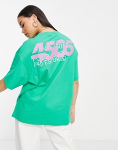 Oversized-футболка с графическим принтом ASOS 4505-Зеленый цвет
