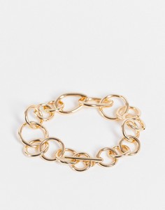 Золотистый браслет-цепочка из звеньев с T-образной застежкой Pieces