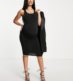 Черное облегающее платье миди Flounce London Maternity-Черный цвет